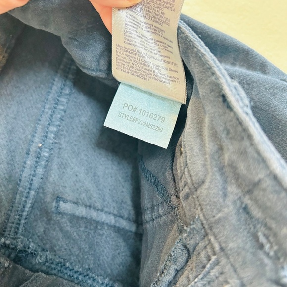 NYDJ Marilyn Straight Leg Velveteen Pants Size 6P Petite Dark Blue Velvet Jeans - Picture 11 of 12